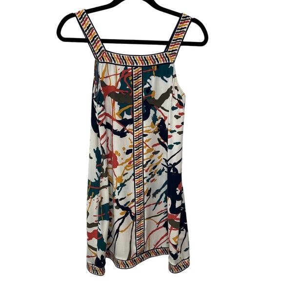 BCBGMaxAzria Paint Splatter Mini Shift Dress Sleeveless Square Neck Multicolor S - Picture 1 of 8
